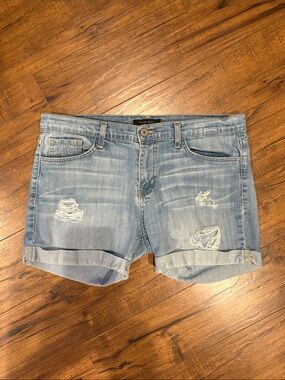 Flying Monkey Light Blue Distressed Denim Jean Shorts